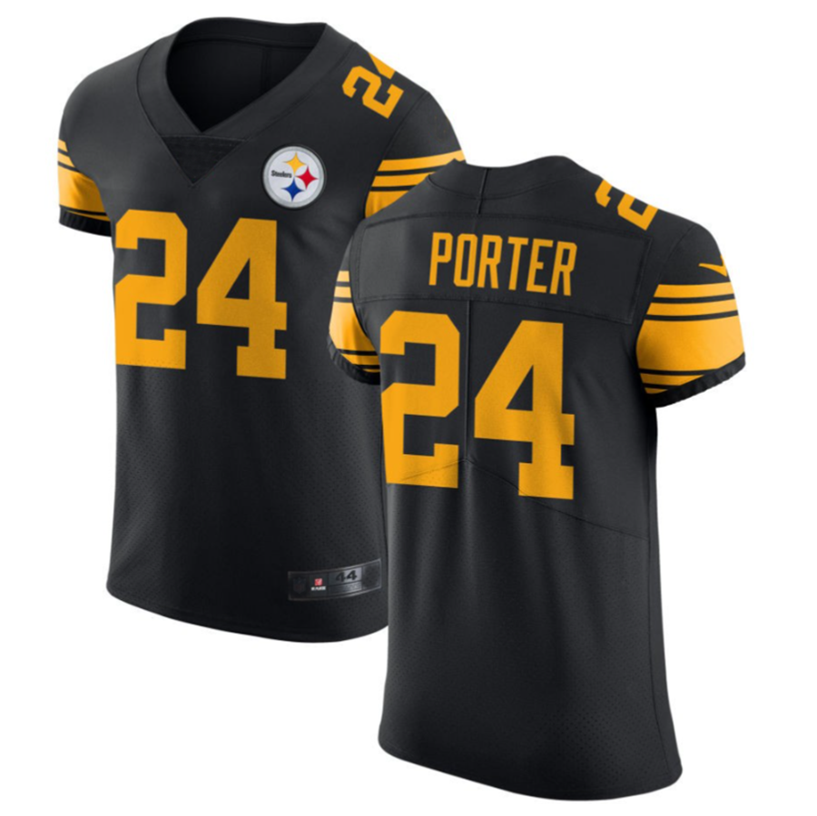 Punc P.Steelers #24 Joey Porter Jr. Black Vapor Untouchable Elite Color Rush American Stitched Jerseys