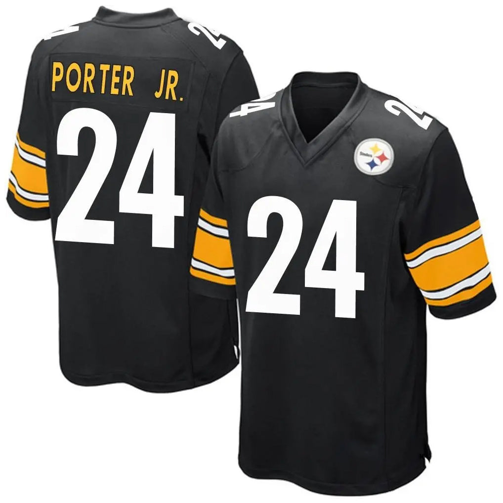 Punc P.Steelers #24 Joey Porter Jr. Player Black Game Home Stitched Jerseys