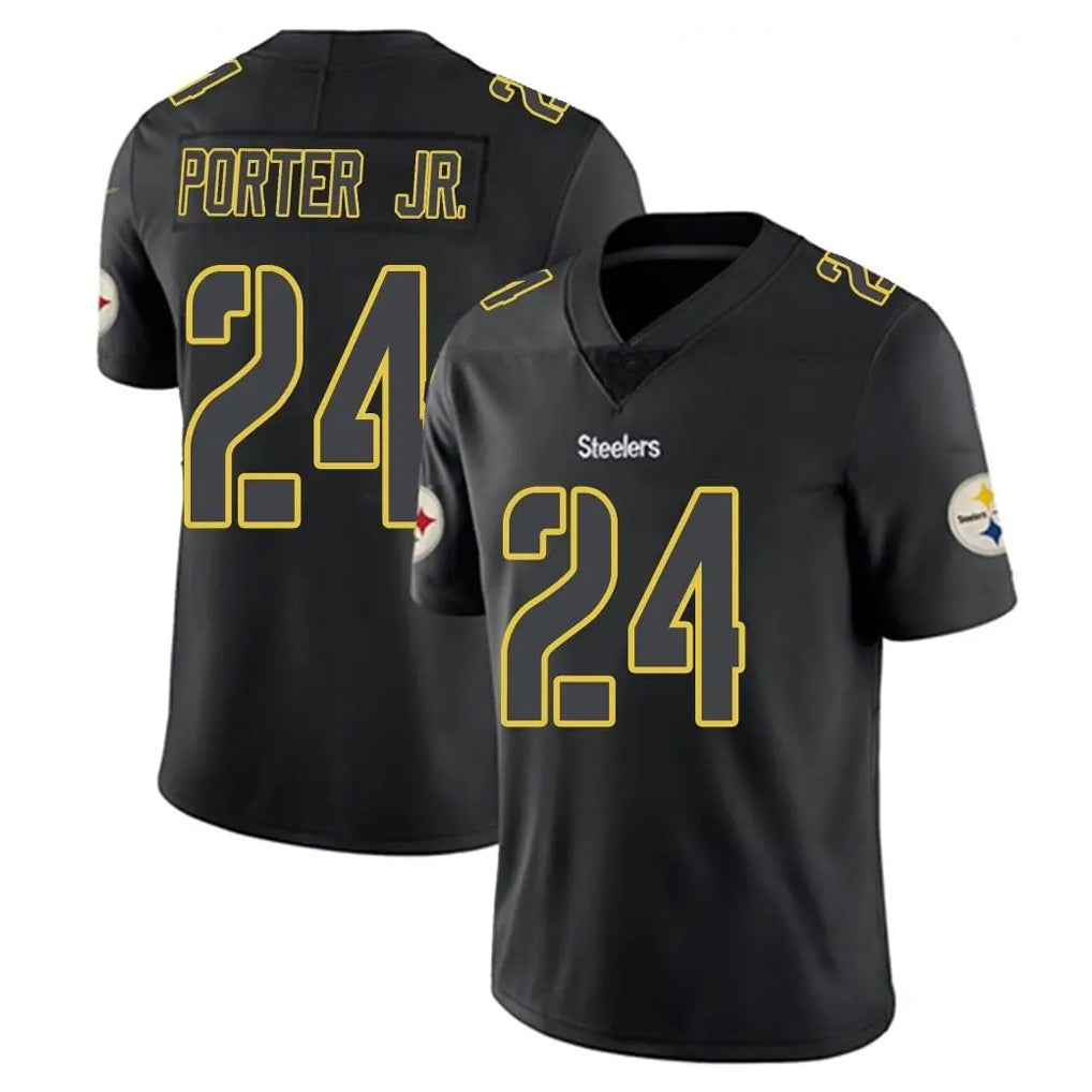 Punc P.Steelers #24 Joey Porter Jr. Player Black Impact Limited Home Game Stitched Jerseys