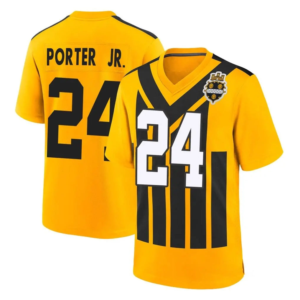 Punc P.Steelers #24 Joey Porter Jr. Player Gold Limited 1933 Throwback Home Game Stitched Jerseys