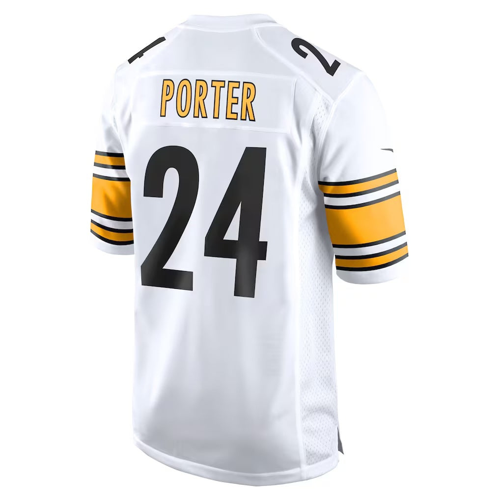 Punc P.Steelers #24 Joey Porter Jr. White Away Game Stitched Jerseys