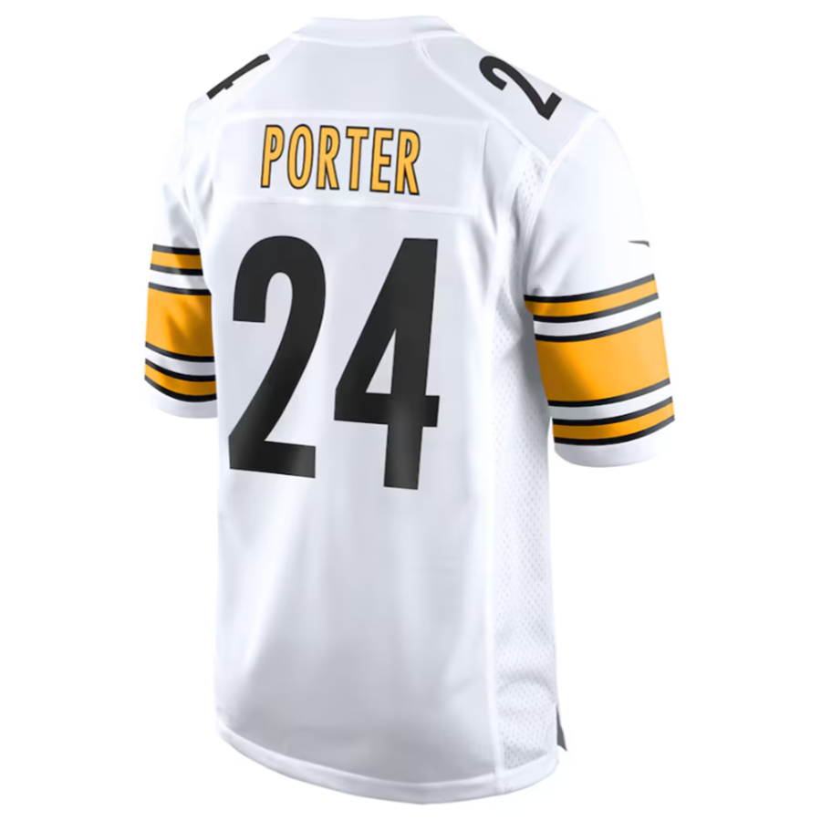 Punc P.Steelers #24 Joey Porter Jr. White Away Game American Stitched Jersey