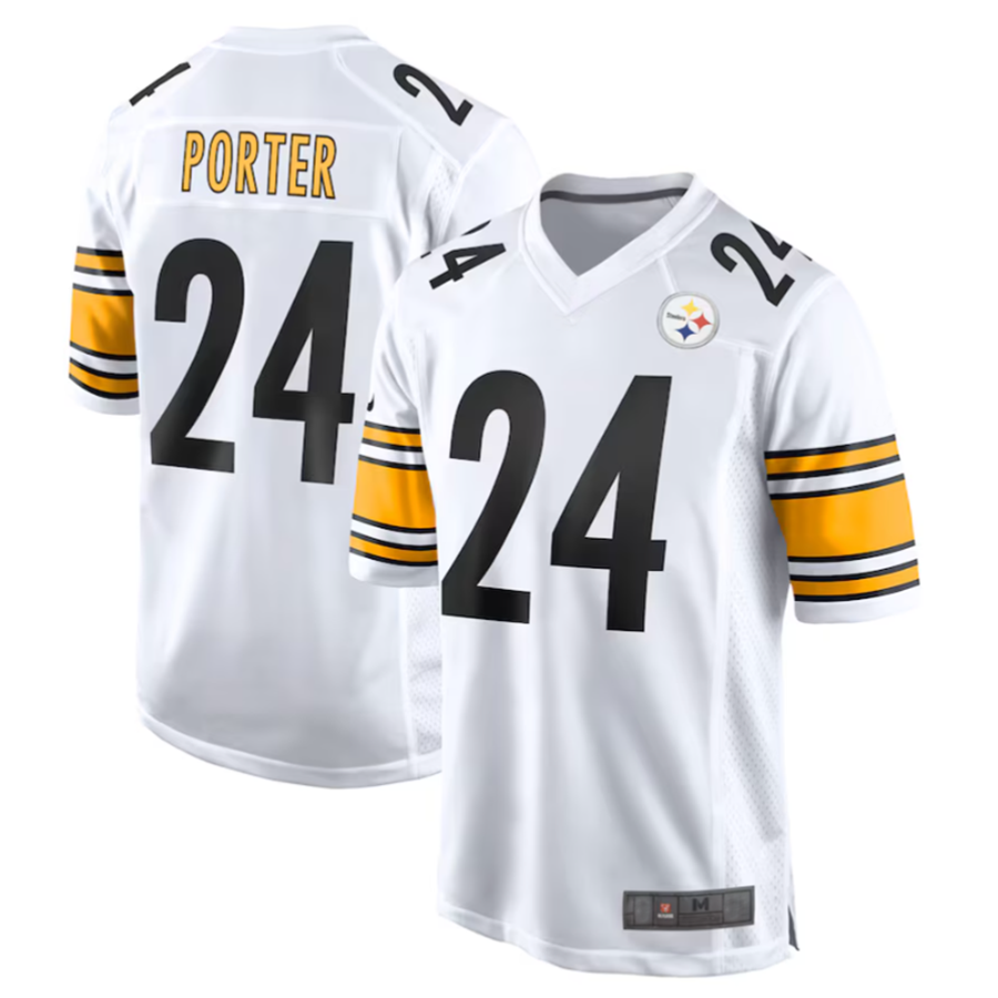 Punc P.Steelers #24 Joey Porter Jr. White Away Game American Stitched Jerseys