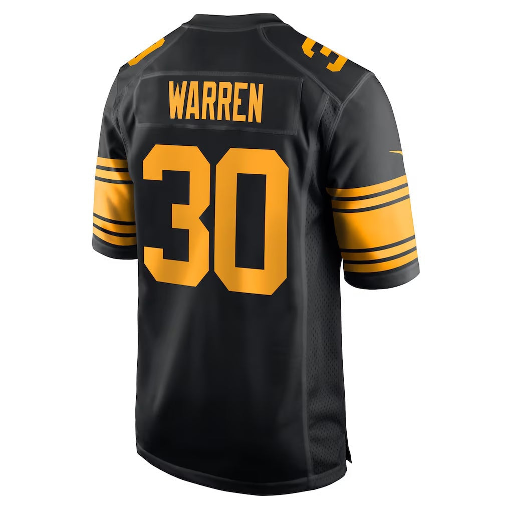 Punc P.Steelers #30 Jaylen Warren Black Alternate Game Stitched Jerseys