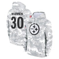 Punc P.Steelers #30 Jaylen Warren Player Arctic Camo Limited Salute to Service Pullover Hoodies Game Stitched Jerseys