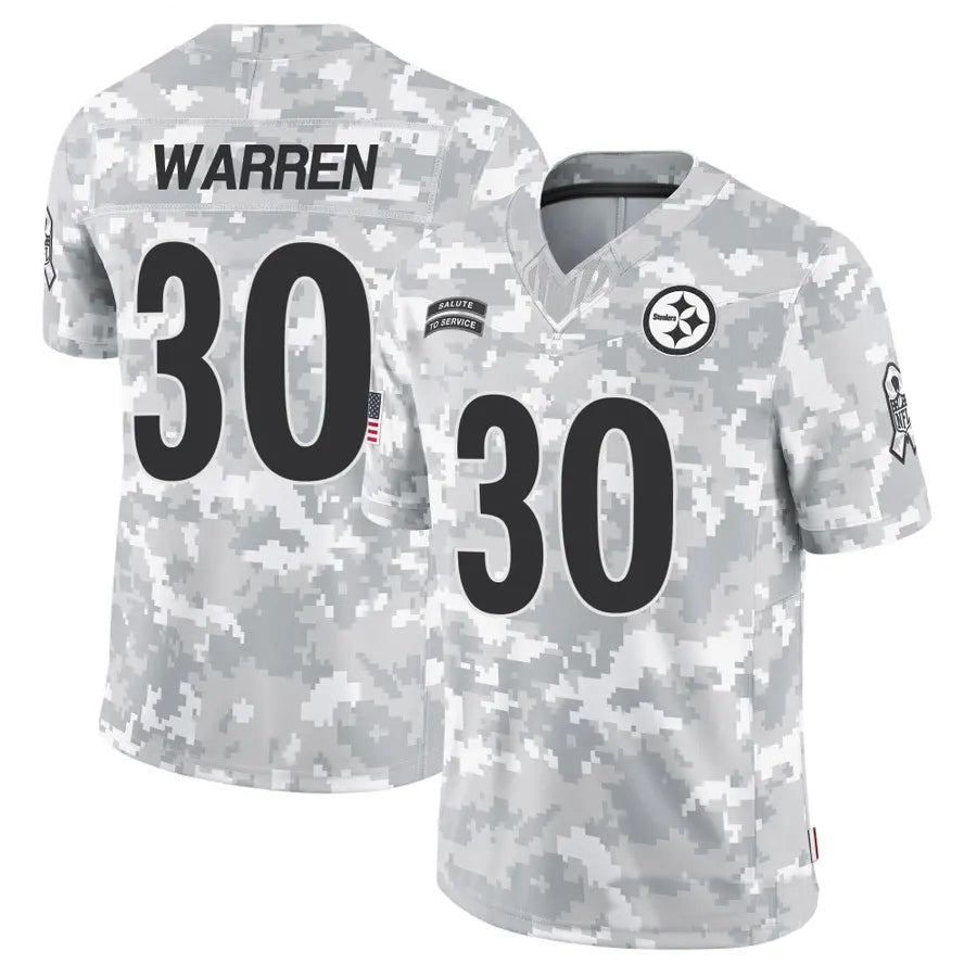 Punc P.Steelers #30 Jaylen Warren Player Arctic Camo Salute to Service Limited Stitched Jerseys