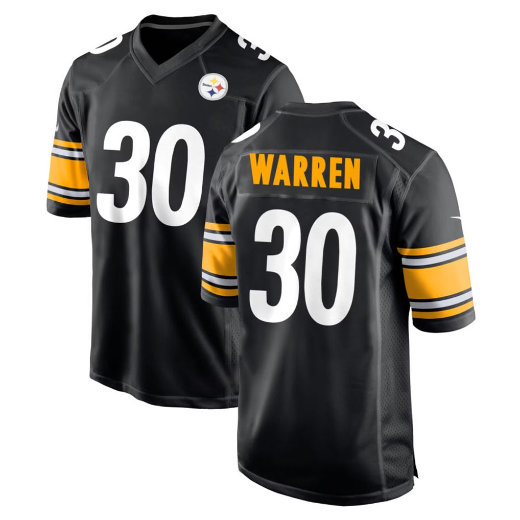 Punc P.Steelers #30 Jaylen Warren Player Black Home Game Stitched Jerseys