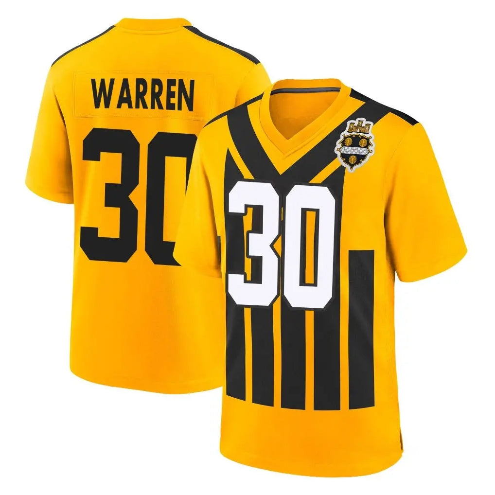 Punc P.Steelers #30 Jaylen Warren Player Gold Limited 1933 Throwback Home Game Stitched Jerseys