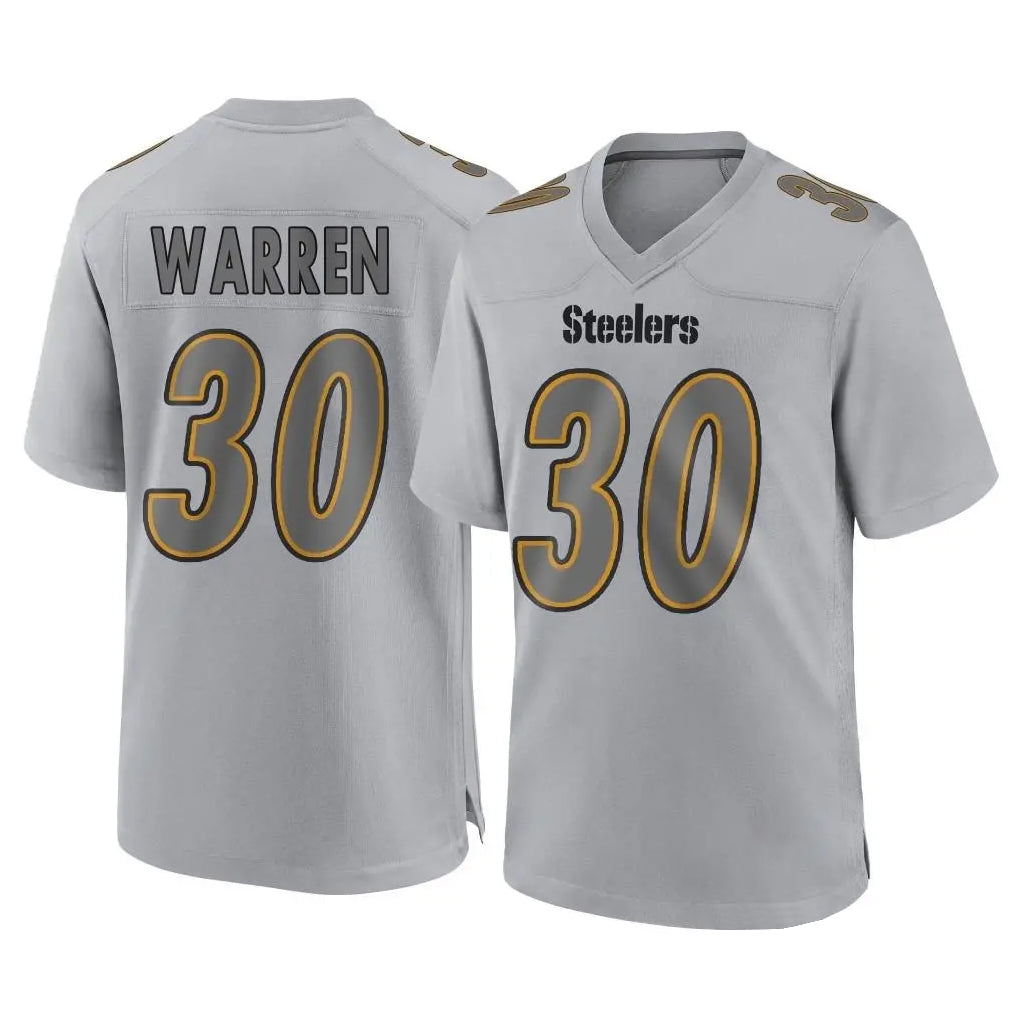 Punc P.Steelers #30 Jaylen Warren Player Gray Atmosphere Fashion Home Game Stitched Jerseys