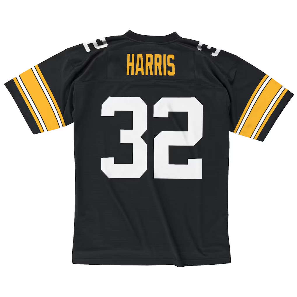 Punc P.Steelers #32 Franco Harris Mitchell & Ness Black Legacy Replica Stitched Puhic Jersey