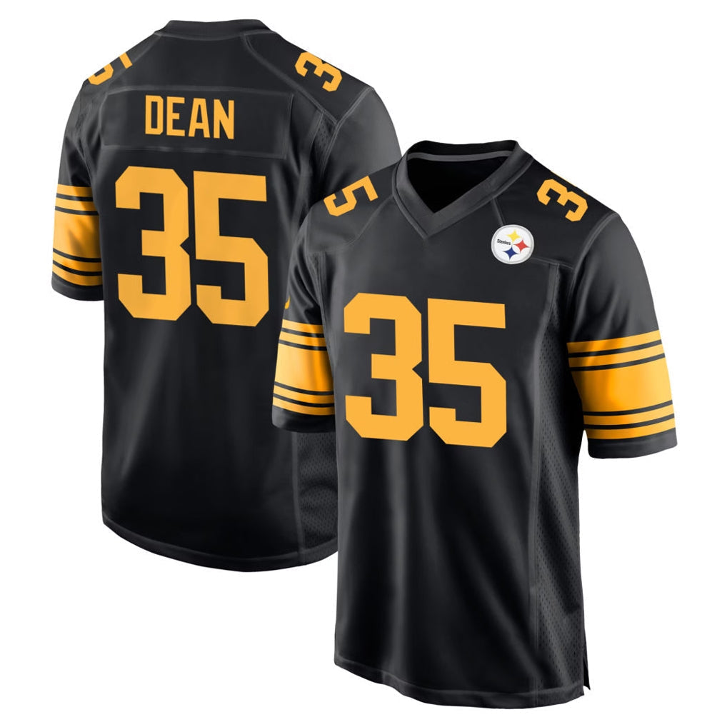 Punc P.Steelers #35 Jamel Dean Player Black Color Rush Home Game Stitched Jerseys