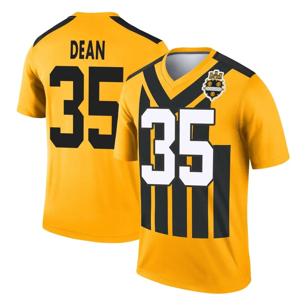 Punc P.Steelers #35 Jamel Dean Player Gold Legend Limited 1933 Throwback Performance Home Game Stitched Jerseys