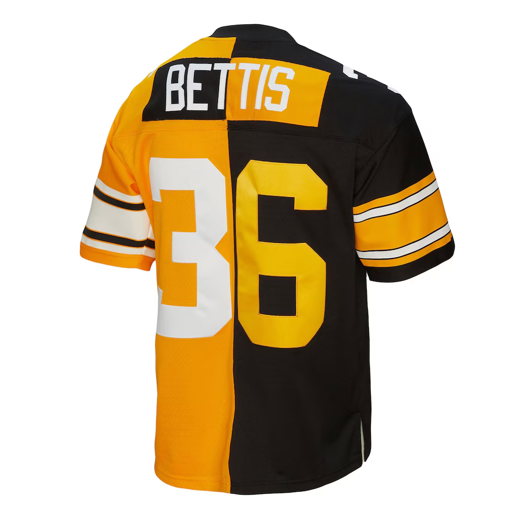 Punc P.Steelers #36 Jerome Bettis Mitchell & Ness BlackGold 1996 Split Legacy Replica Stitched Puhic Jersey