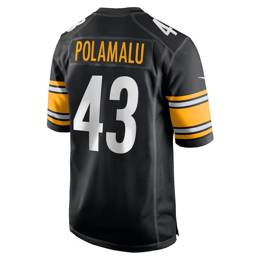 Punc P.Steelers #43 Troy Polamalu Player Black Home Game Stitched Jerseys