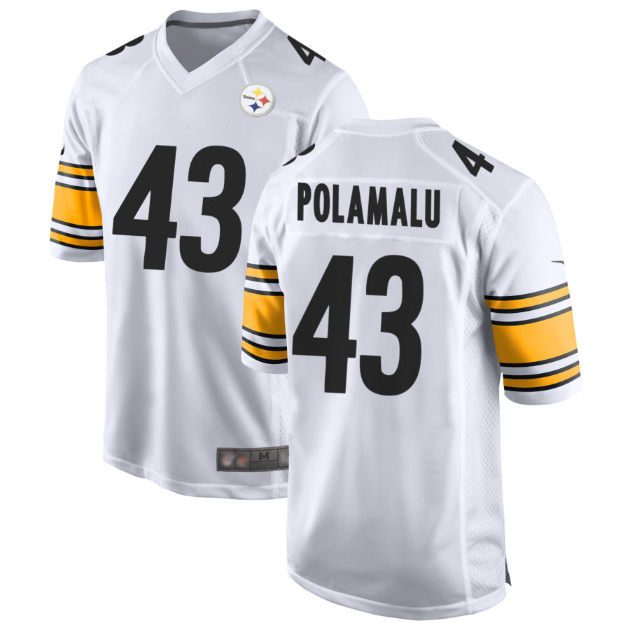 Punc P.Steelers #43 Troy Polamalu Player White Home Game Stitched Jerseys