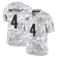 Punc P.Steelers #4 DK Metcalf Player Arctic Camo Limited Salute To Service Home Game Stitched Jerseys