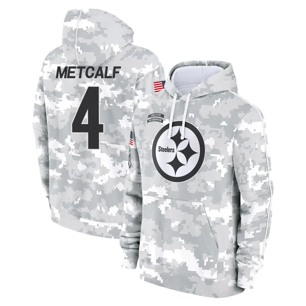 Punc P.Steelers #4 DK Metcalf Player Arctic Camo Limited Salute to Service Pullover Hoodies Game Stitched Jerseys