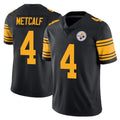 Punc P.Steelers #4 DK Metcalf Player Black Limited Color Rush Home Game Stitched Jerseys