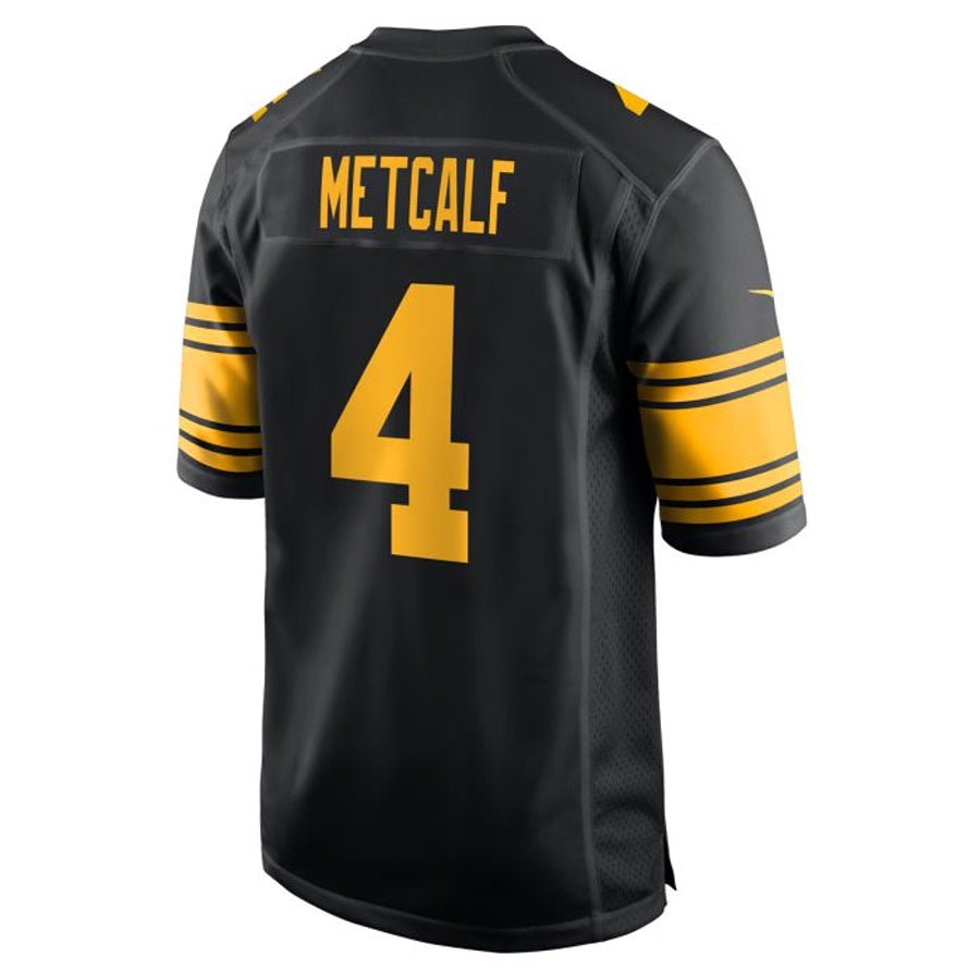 Punc P.Steelers #4 DK Metcalf Player Black Replica Game Stitched Jerseys