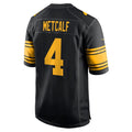 Punc P.Steelers #4 DK Metcalf Player Black Replica Game Stitched Jerseys