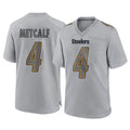 Punc P.Steelers #4 DK Metcalf Player Gray Atmosphere Fashion Home Game Stitched Jerseys