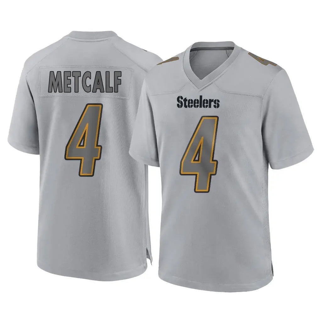 Punc P.Steelers #4 DK Metcalf Player Gray Atmosphere Fashion Home Game Stitched Jerseys