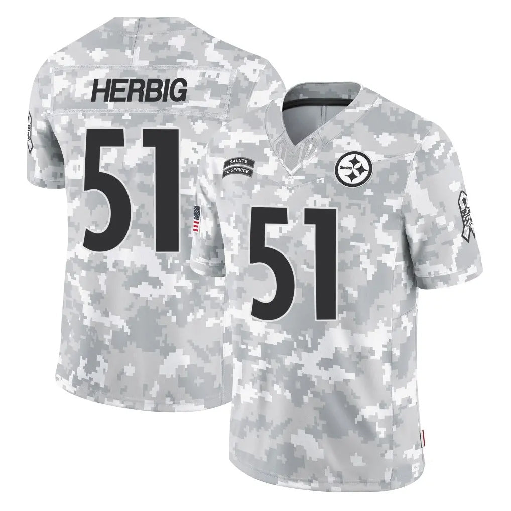 Punc P.Steelers #51 Nick Herbig Player Arctic Camo Limited Salute To Service Home Game Stitched Jerseys