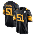 Punc P.Steelers #51 Nick Herbig Player Black Color Rush Home Game Stitched Jerseys