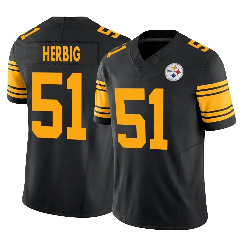 Punc P.Steelers #51 Nick Herbig Player Black Limited 2nd Alternate Vapor F.U.S.E. Home Game Stitched Jerseys
