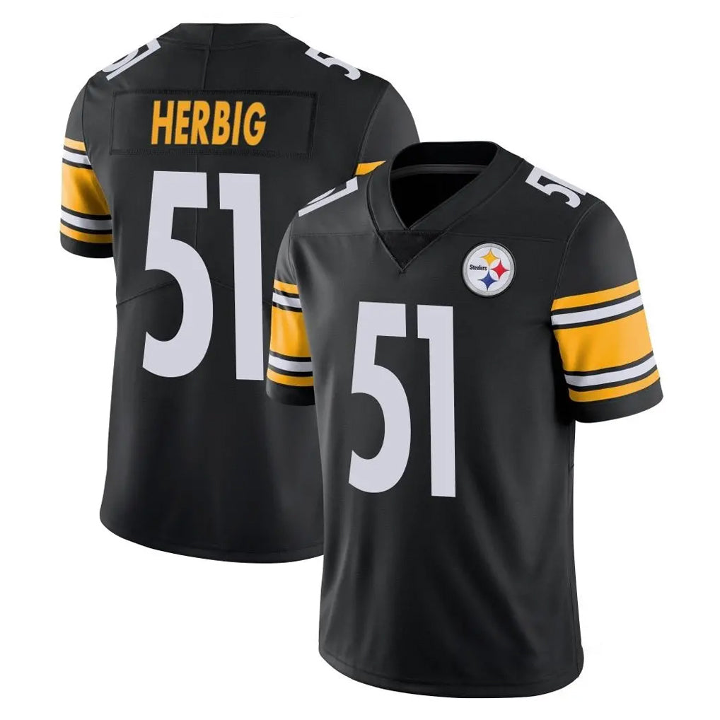 Punc P.Steelers #51 Nick Herbig Player Black Limited Vapor Untouchable Home Game Stitched Jerseys