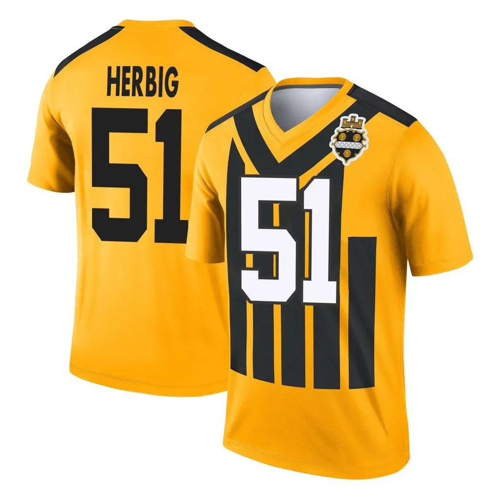 Punc P.Steelers #51 Nick Herbig Player Gold Legend Limited 1933 Throwback Performance Home Game Stitched Jerseys