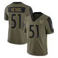 Punc P.Steelers #51 Nick Herbig Player Olive Salute To Service Limited Game Stitched Jerseys
