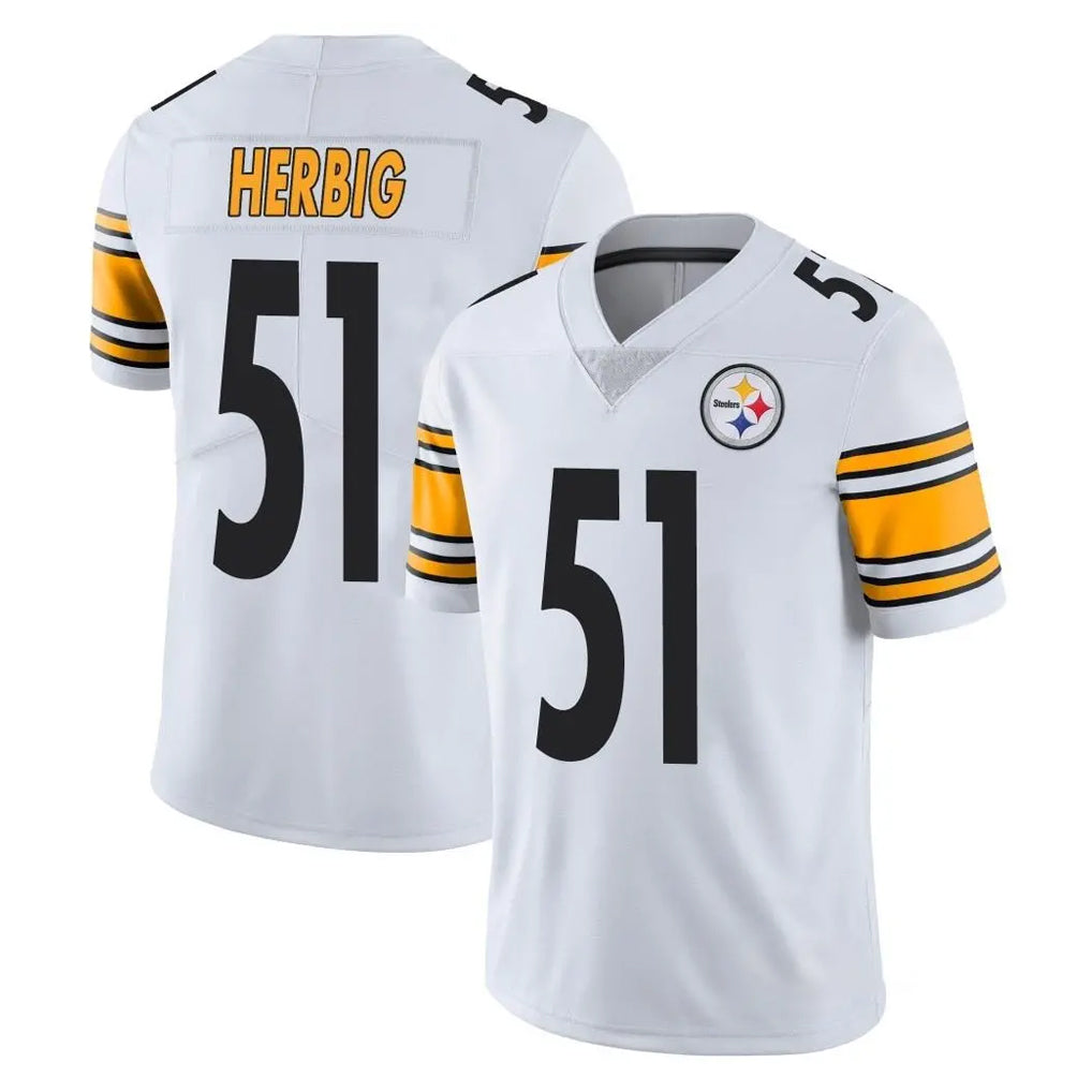 Punc P.Steelers #51 Nick Herbig Player White Limited Vapor Untouchable Home Game Stitched Jerseys