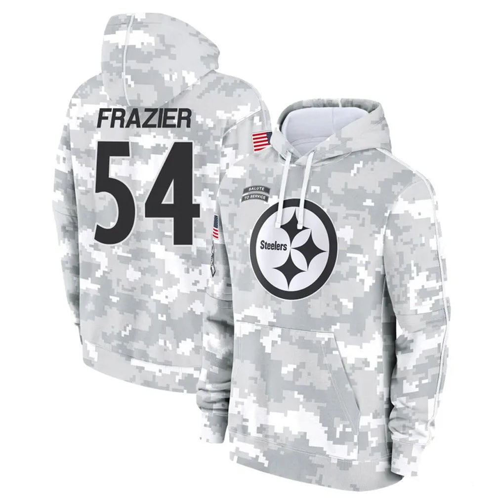 Punc P.Steelers #54 Zach Frazier Player Arctic Camo Limited Salute to Service Pullover Hoodies Game Stitched Jerseys