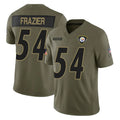 Punc P.Steelers #54 Zach Frazier Player Olive 2025 Salute To Service Limited Home Game Stitched Jerseys
