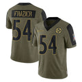 Punc P.Steelers #54 Zach Frazier Player Olive Salute To Service Limited Game Stitched Jerseys