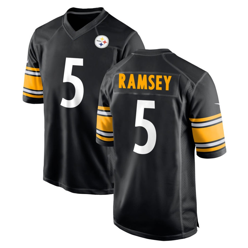 Punc P.Steelers #5 Jalen Ramsey Player Black Home Game Stitched Jerseys