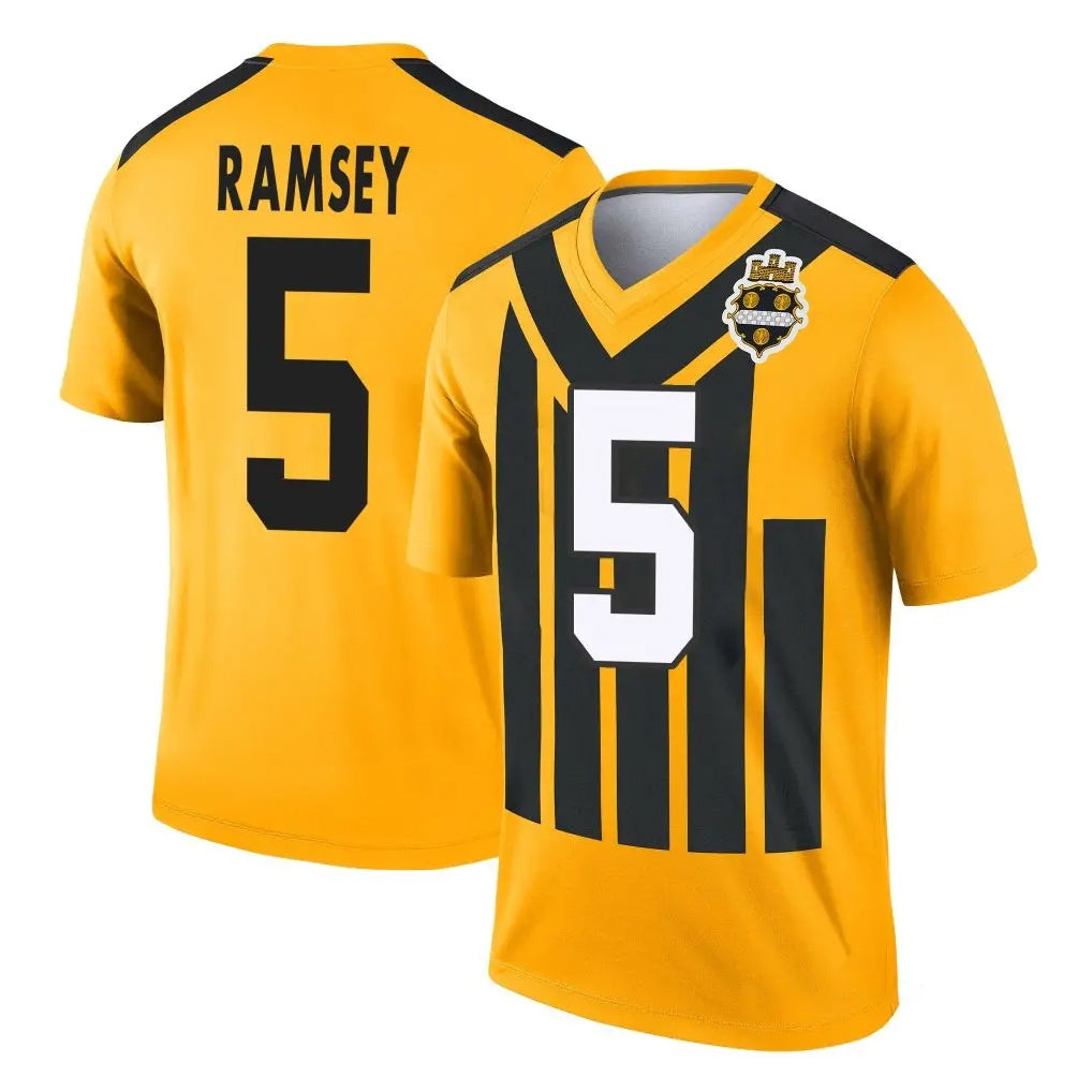 Punc P.Steelers #5 Jalen Ramsey Player Gold Legend Limited 1933 Throwback Performance Home Game Stitched Jerseys