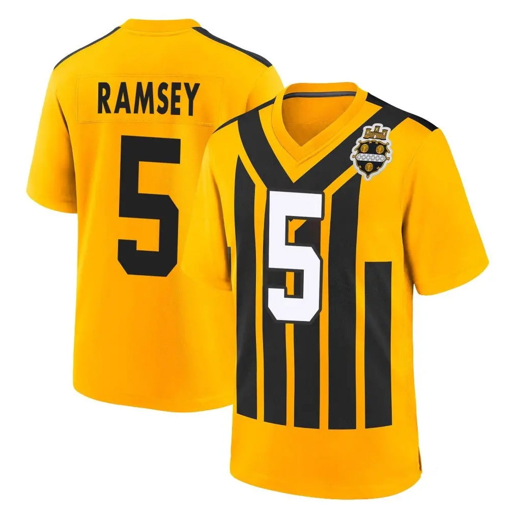 Punc P.Steelers #5 Jalen Ramsey Player Gold Limited 1933 Throwback Home Game Stitched Jerseys