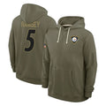 Punc P.Steelers #5 Jalen Ramsey Player Olive Salute to Service Pullover Hoodies Limited Stitched Jerseys