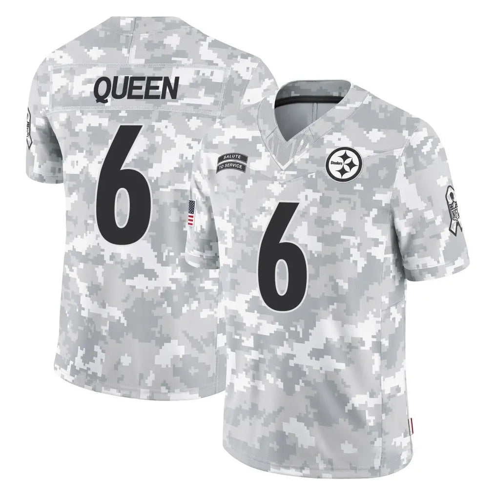 Punc P.Steelers #6 Patrick Queen Player Arctic Camo Limited Salute To Service Home Game Stitched Jerseys