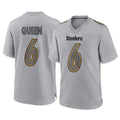Punc P.Steelers #6 Patrick Queen Player Gray Atmosphere Fashion Home Game Stitched Jerseys