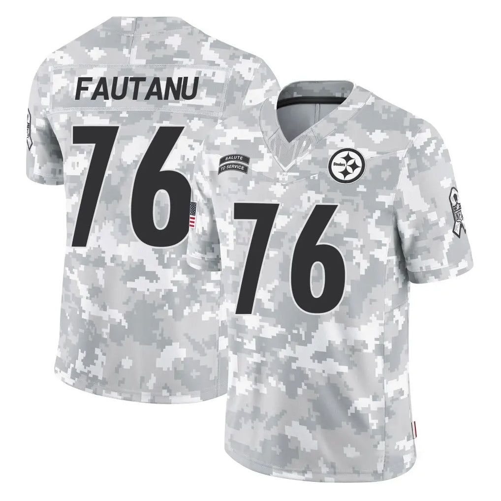 Punc P.Steelers #76 Troy Fautanu Player Arctic Camo Limited Salute To Service Home Game Stitched Jerseys