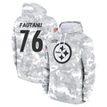 Punc P.Steelers #76 Troy Fautanu Player Arctic Camo Limited Salute to Service Pullover Hoodies Game Stitched Jerseys