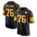 Punc P.Steelers #76 Troy Fautanu Player Black Color Rush Home Game Stitched Jerseys