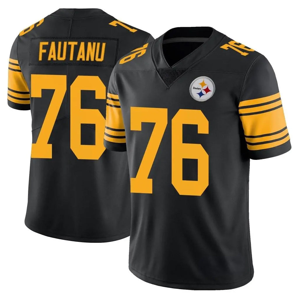 Punc P.Steelers #76 Troy Fautanu Player Black Limited Color Rush Home Game Stitched Jerseys