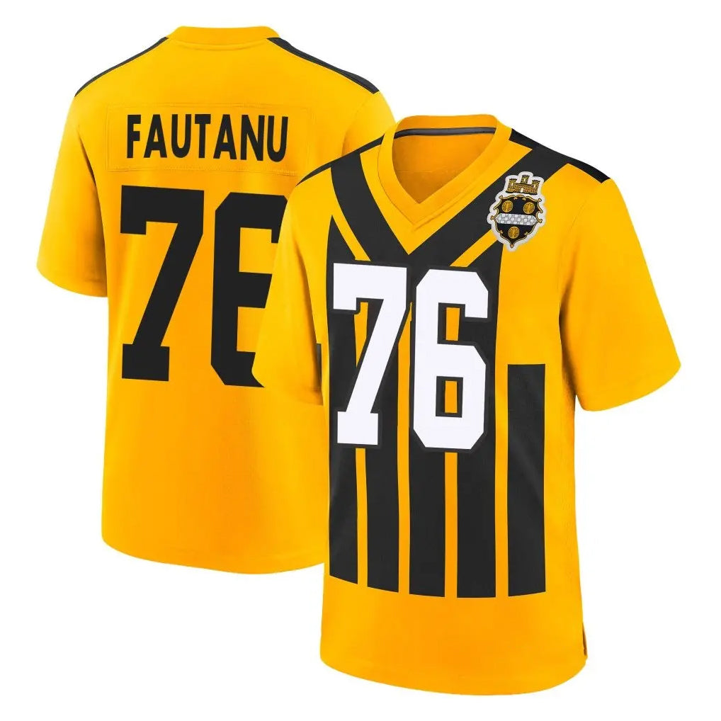 Punc P.Steelers #76 Troy Fautanu Player Gold Limited 1933 Throwback Home Game Stitched Jerseys