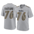 Punc P.Steelers #76 Troy Fautanu Player Gray Atmosphere Fashion Home Game Stitched Jerseys