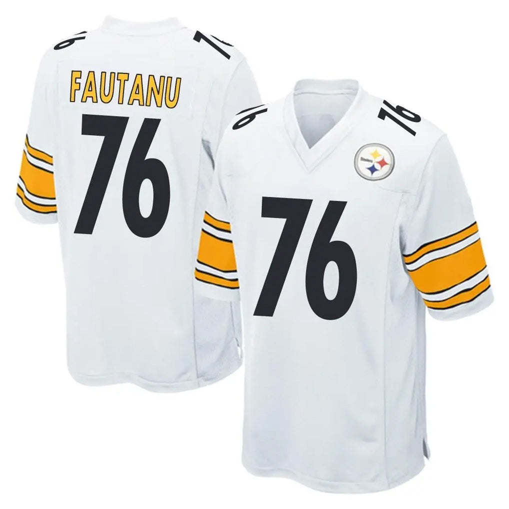 Punc P.Steelers #76 Troy Fautanu Player White Home Game Stitched Jerseys