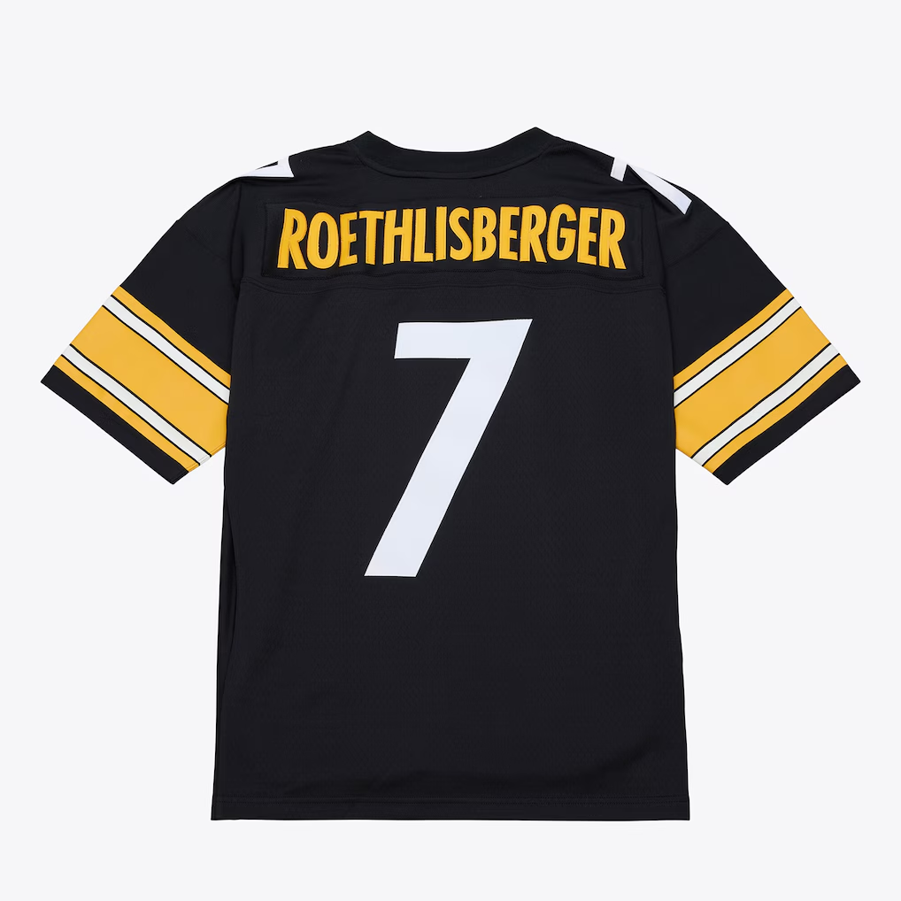 Punc P.Steelers #7 Ben Roethlisberger Mitchell & Ness Black 2004 Legacy Throwback Replica Jersey Stitched Puhic Game Jerseys
